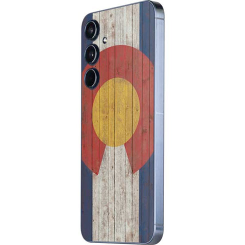Colorado Flag Dark Wood Galaxy A55 5G Skin